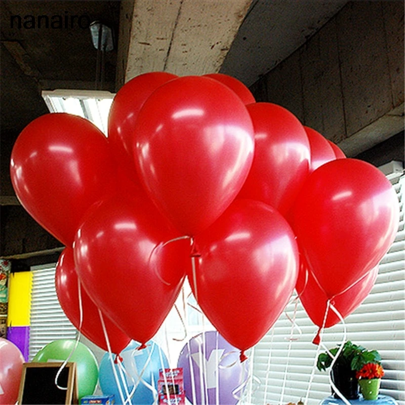 20pcs/lot Cheap 10inch Red Latex Balloons Air Balls Inflatable Wedding