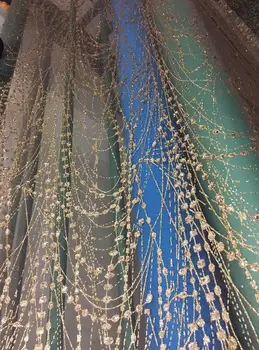 

5 yards Africa Nigeria tulle flash lace fabric ZLL-50402 French flash lace wedding dress fabric