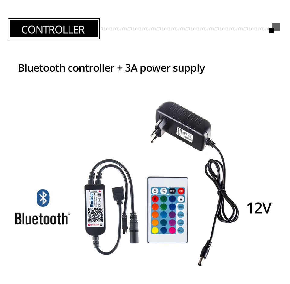 RGB RGBW Bluetooth Светодиодные ленты свет 5 м 300 светодио дный s 12 В диод лента ТВ стены Подсветка с контроллер Bluetooth Мощность адаптер