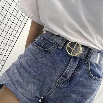 

Heart Belts for Women Resin Cute Transparent Belt Jeans Dress Waist Strap Pin Buckle Harajuku Ladies Round PVC Clear Belt