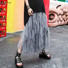 Многослойная виолончковая юбка, Женская юбка с высокой талией, вечерние юбки, Уникальные юбки с эластичной резинкой на талии, подходящие юбки LT629S50