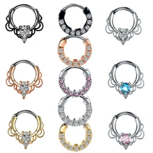 1 шт. медный носик пирсинг 16 г Титановая спираль пирсинг раковины Грач пирсинг Nariz перегородка кликер Daith кольца серьги для носа