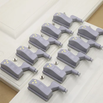 

10pcs Set Universal Cabinet Hinges LED Sensor Light System 0.25W Furniture Hardware for Kitchen Bedroom Cupboard Closet Wardrobe