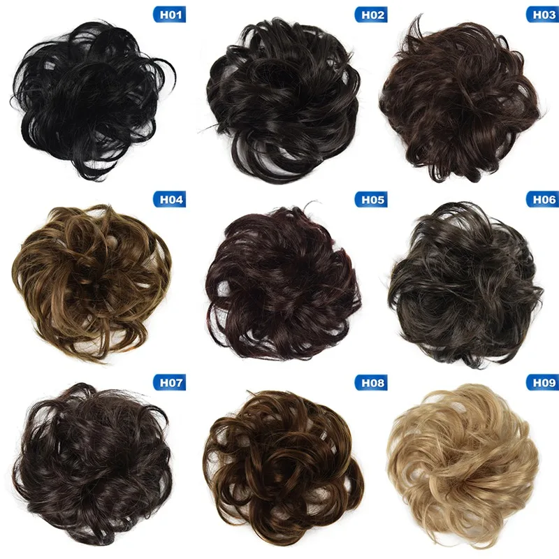 

15 Colors 2019 Fashion Women DIY Elastic Wig Hair Ring Curly Scrunchie Bun Chignon Ponytail Hairpiece Girls Hair Accessories