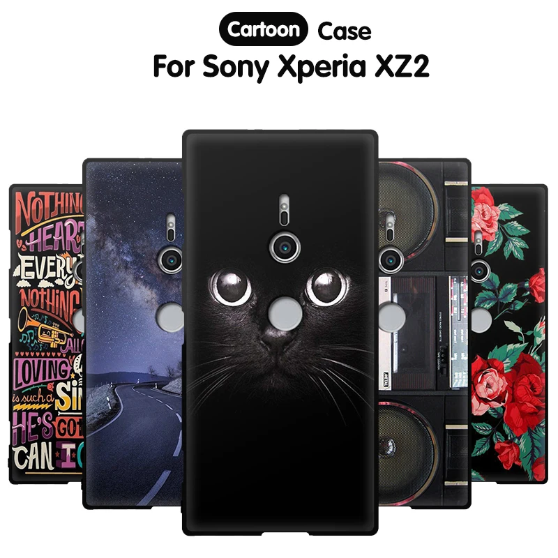 

JURCHEN 3D Pattern Case For Sony Xperia XZ2 Cover For Sony XZ2 Case TPU Silicon Slim Cartoon Back Cover For Sony Xperia XZ2 Case