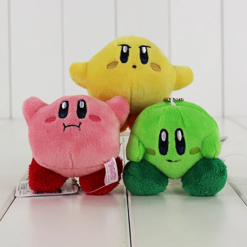 6pcs/set Kirby Plush Keychains Super Mario kirby Plush Doll Toys 7cm Pendant New