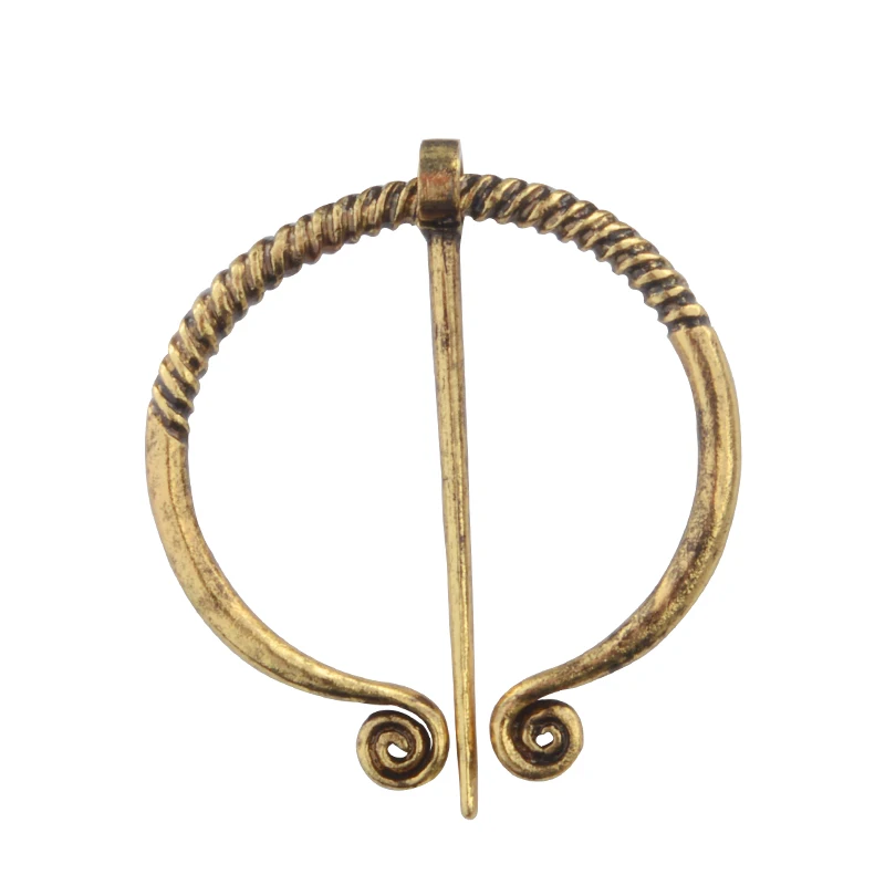 Средневековая брошь Викинга, значок для скандинавского возраста, шаль-накидка, орнамент, булавка, Бронзовый Шарф, ювелирное изделие, уникальный винтажный подарок - Окраска металла: gold