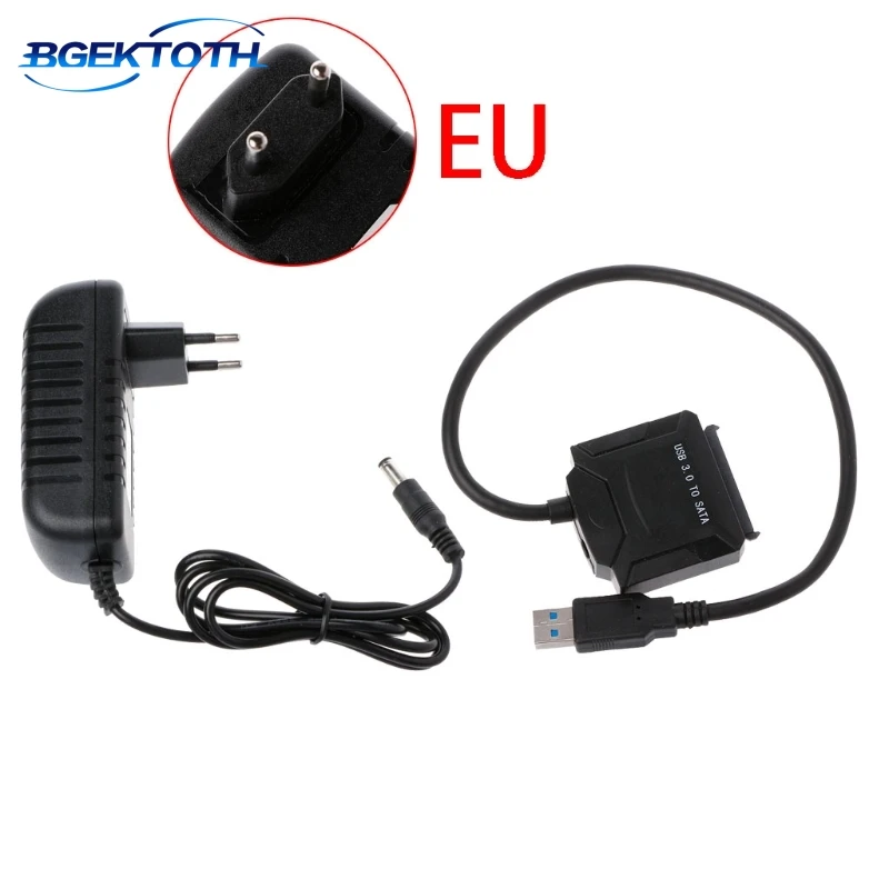 

EU Plug USB 3.0 To SATA Adapter Cable European Version For 2.5" 3.5" HDD SSD BLU-RAY DVD/CD-ROM/DVD-ROM MAR20