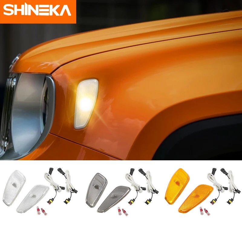 

SHINEKA Front Turn Side Signals Light For Jeep Renegade Side Reflection Warning Turn Signal Lamp For Jeep Renegade 2016-2019