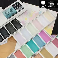 Boku-Undo Gansaiese водостойкая краска металлизированная перламутровая Аврора E-Sumi 6 цветов Набор Япония Хамелеон краска s SUMI