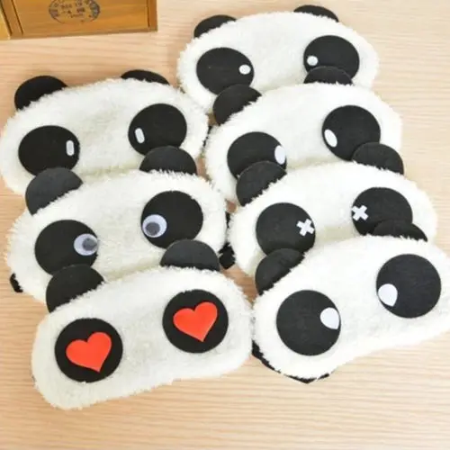 

Color send randomly!!! 1 PCS New Panda Face Eye Travel Sleeping Cute Blindfold Plush Masks Portable Nap Cover