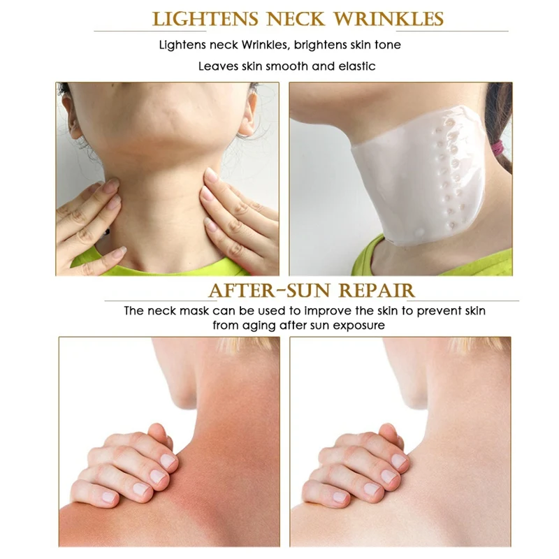 5Pcs Neck Masks Crystal Collagen Whitening Anti-Aging Nourishing Neck Whitening Moisturizing Skin Care Neck Patches