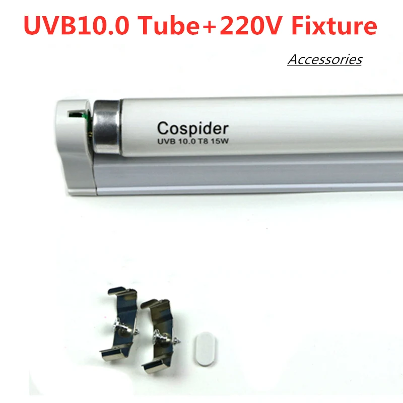 UVB 10,0 для вивария для рептилий флуоресцентный линейный светильник лампа T8 15 Вт 18 дюймов двухконтактный УФ UVA UVB для кальция питания 110 В 220 В - Испускаемый цвет: 10.0 220v fixture