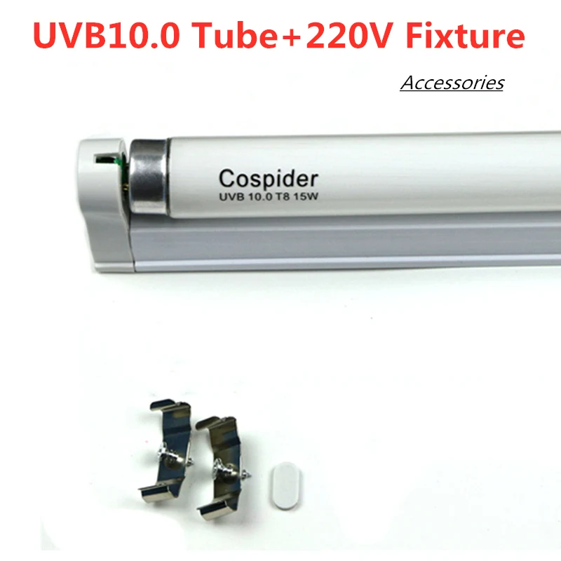 10.0 220v fixture UVB 10,0 для вивария для рептилий флуоресцентный линейный светильник лампа T8 15 Вт 18 дюймов двухконтактный УФ UVA UVB для кальция питания 110 В 220 В - Испускаемый цвет: 10.0 220v fixture