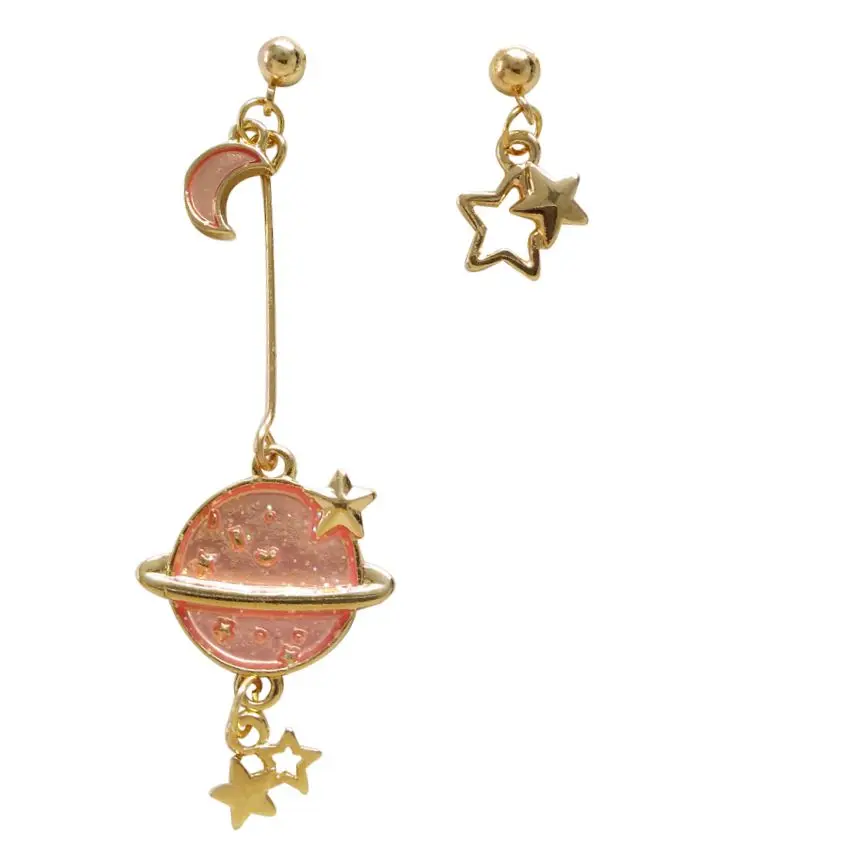 10 пара/лот ювелирные изделия металл, эмаль Звезда Луна Планета Земля серьги для женщин