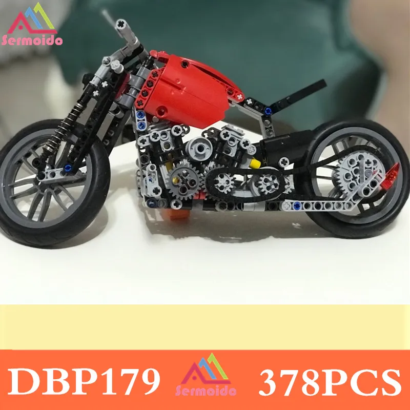 

sermoido 378Pcs Technic Motorcycle Exploiture Model Harley Vehicle Building Bricks Block Set Toy Gift Compatible Decool DBP179