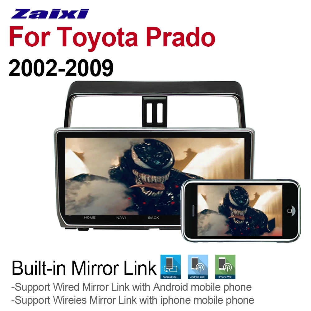 ZaiXi 10,2" Автомобильный мультимедийный плеер Android авто радио для Toyota Land Cruiser Prado DVD gps 8 ядер 4 Гб+ 32 ГБ Bluetooth WiFi