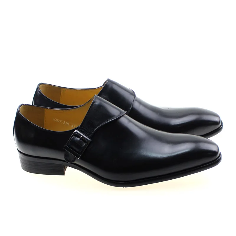 

2019 Spring Autumn Fashion Genuine Leather Men's Monk Strap Dress Shoes Formal Business Office Men Shoes Buckle Strap Shoe