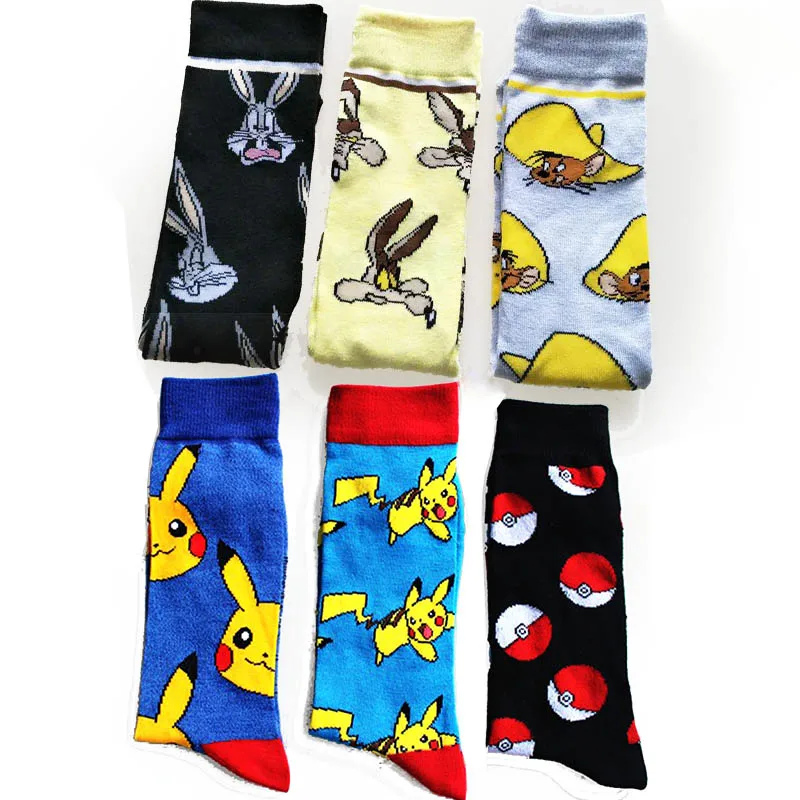

Cartoon Rabbit Sock Casual Hip Hop Creative Soft Comfortable Funny Novelty Black Yellow Men Cotton Calcetines Hombre Divertido