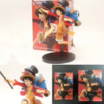 

Anime 1/8th Scale One Piece Running Ace Sabo Cap Ver. Monkey D Luffy Action PVC Figure Toy Brinquedos 19CM