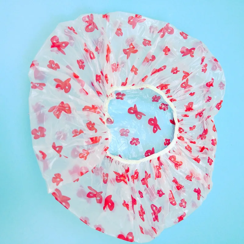 

Disposable printed color butterfly shower cap 100 per bag