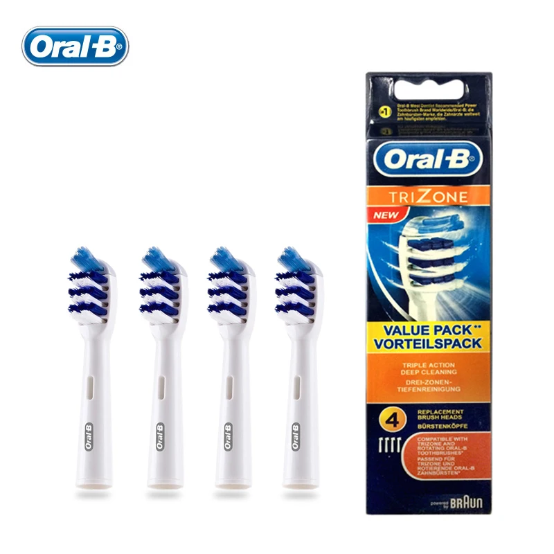 

Oral B TRI ZONE Replaceable Heads for Rotation Type Electric Toothbrush Triple Action EB30 brush Heads Deep Clean 4 heads/pack