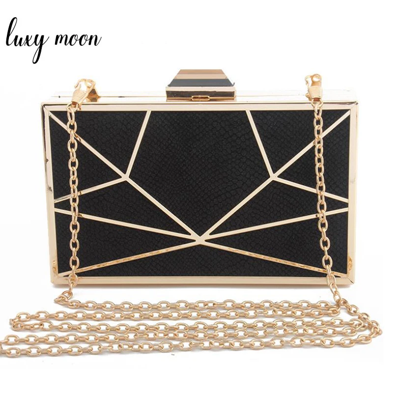 black clutch bag with chain