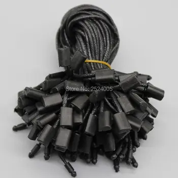 

free shipping wholesales black clothing hang tag wax cord length 18cm/garment tag line/string buckle/thread/sling 500 pcs a lot