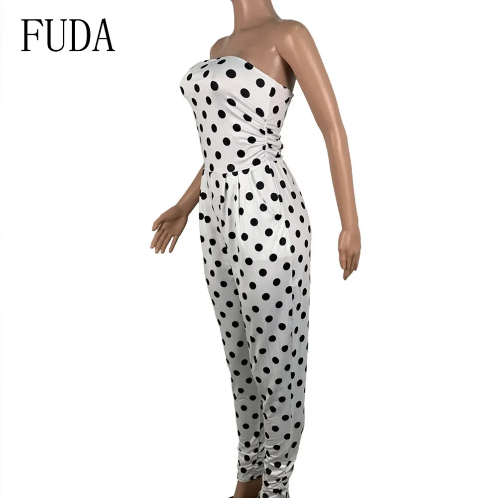 FUDA Elegant Bodysuits Women Summer Fashion Polka Dot Holiday Slim Bodycon Long Jumpsuits Sexy Backless Strappy White Playsuits FUDA Elegant Bodysuits Women Summer Fashion Polka Dot Holiday Slim Bodycon Long Jumpsuits Sexy Backless Strappy White Playsuits