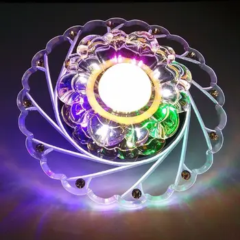 

Modern Crystal LED Ceiling Light Circular Colorful Chandelier For Living Room Aisle Corridor