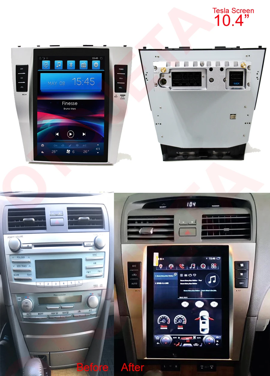 Perfect Navirider android 7.1 radio tape recorder 4-Core 32gb ROM tesla vertical screen for Toyota Camry 2007-2011 headunits BT 1