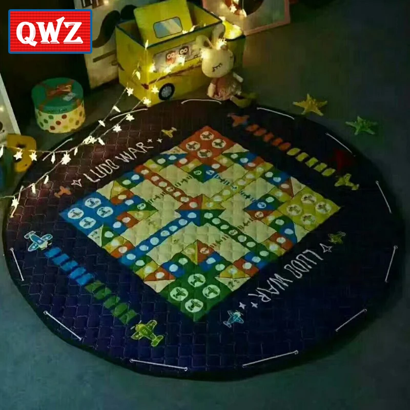 

QWZ 150CM Cotton Baby Carpet Play Mat for Children Carpet Rug Baby Play Carpet For Kids Toys Organizer Bag Portable Storage Bag