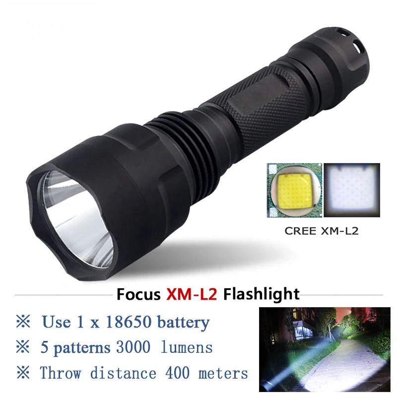

Tactical flashlight XM-L2 T6 high power rechargeable led flashlights 10000 lumen torch waterproof flash light 18650 hunting