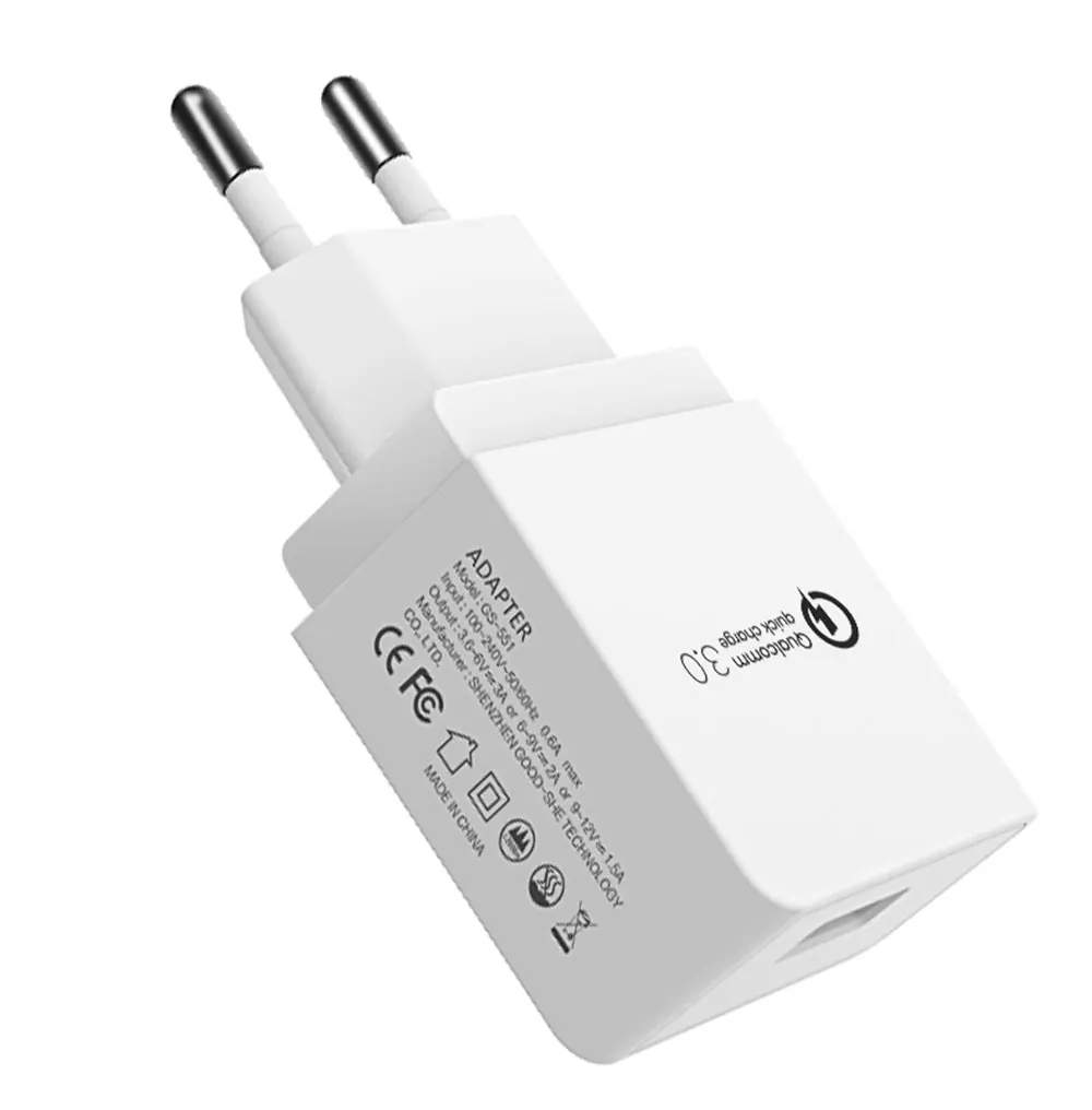 PORTEFEUILLE 18W USB Quick Fast Charge QC 3.0 For Iphone X XR XS MAX 7 8 Plus Samsung Galaxy S10 S9 for xiaomi mi9 Fast Charger (1)