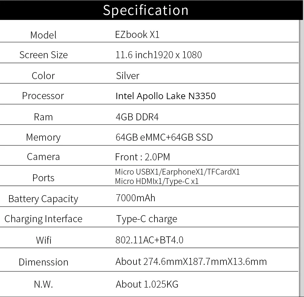 11,6 дюймов ips мульти сенсорный дисплей для ноутбука Apollo Lake N3350 ноутбук джемпер EZbook X1 ультрабук 4 Гб DDR4 64 Гб eMMC128GB SSD металл