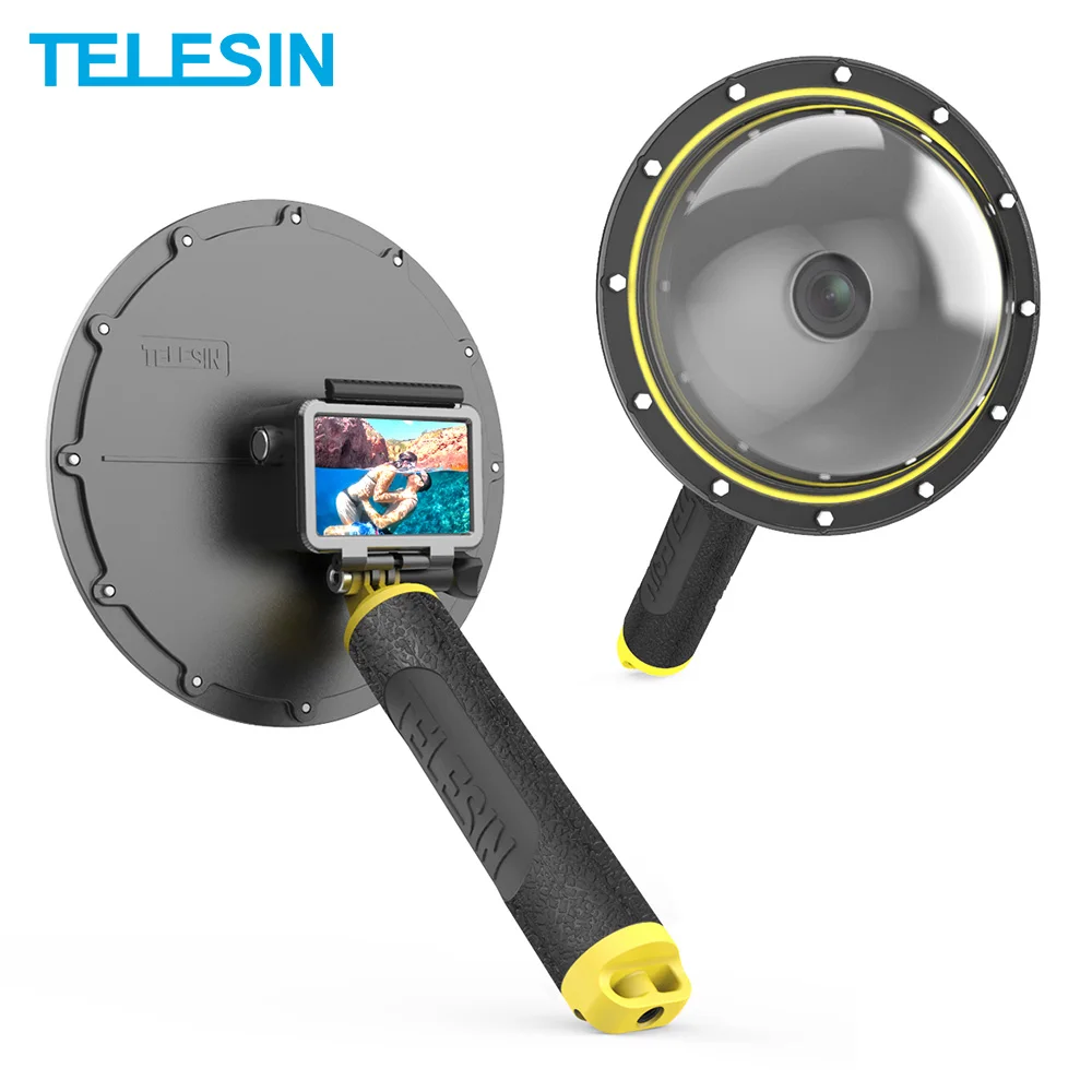 TELESIN 6 ''cubierta impermeable de Buceo Puerto domo con mango flotante para accesorios de lente de cámara de acción DJI Osmo - 1