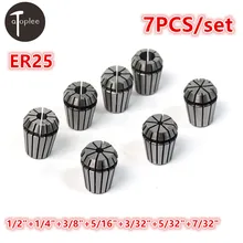 7PCS set ER25 3 32 1 2 Spring Collet Precision Spring Chuck Set For CNC Milling