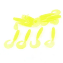 1 Pc Angler Worm-shape Yellow Silicone Fishing Baits Fish Lures