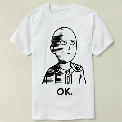 

Retro T Shirts Short Sleeve Top O-Neck Mens One Punch Man T Shirt