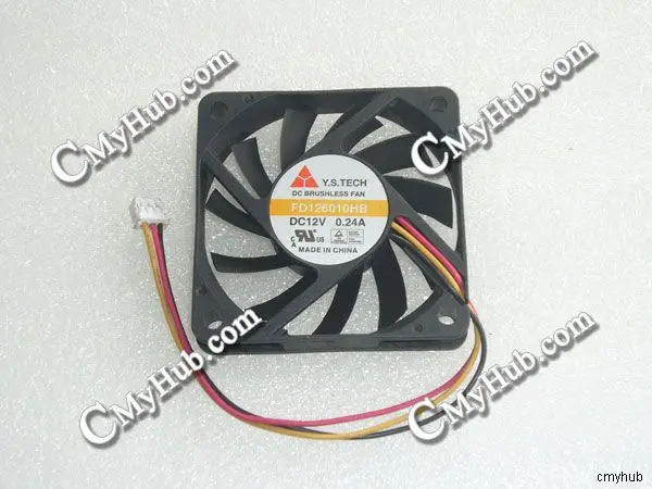 Подлинный для Y.S.TECH FD126010HB DC12V 0.24A 3 контактный проводной 6010 60x60x10 мм охлаждающий