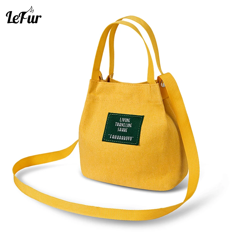 

LEFUR Fashion Women Handbag Canvas Bags Small Female Single Shoulder Casual Tote Handbags For Girl Cloth Bag Ladies bolsas
