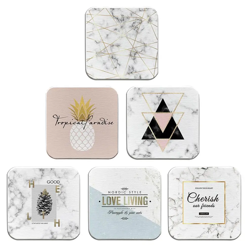 

Nordic Marble Pattern Ceramic Drink Coaster Coffee Cup Mat Tea Pad Dining Hard Table Placemats Table Decoration Accessories