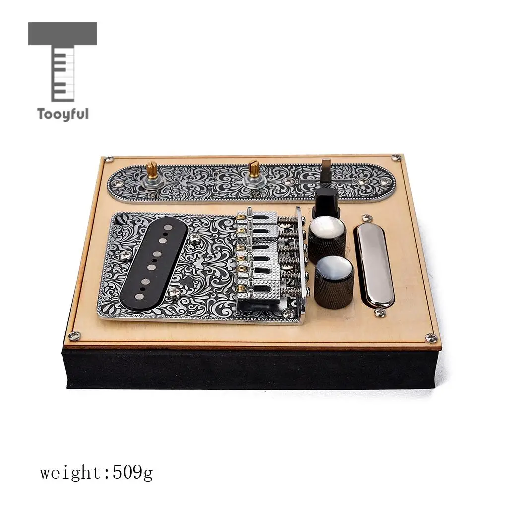 Black 3 Way Prewired Control Plate Bridge Replacement Accessory for Tele TL Guitar