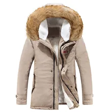 Парка мужская пальто зимняя утолщенная теплая однотонная куртка мужская Тонкая меховая верхняя одежда с капюшоном Повседневная Мужская Зимняя Куртка парка Homme