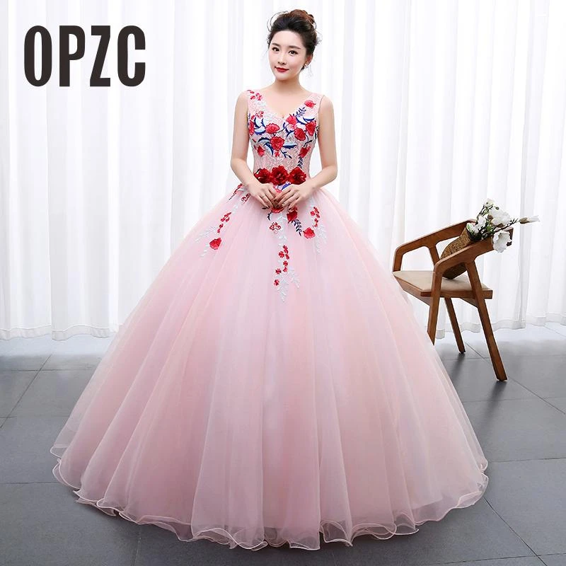 Red flower wedding dress Clearance