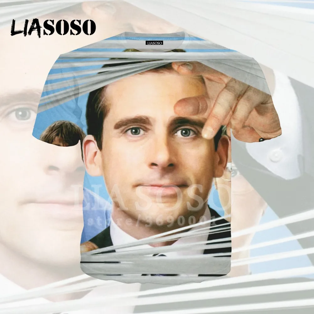 LIASOSO 3D принт Унисекс Забавный Майкл Скотт офис ТВ шоу футболка Летняя хип хоп