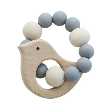 

Infant Baby Kids Rattle Toys Bed Bell Wood Silicone Beads String Bracelet Children Bead Decoration Toy Baby Stroller Accessories