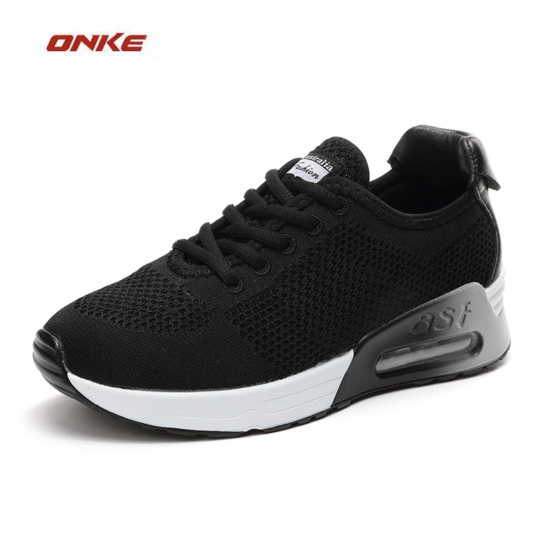 ONKE Woman Sports Running Shoes Heavy Bottom With Air Max Black Color ...