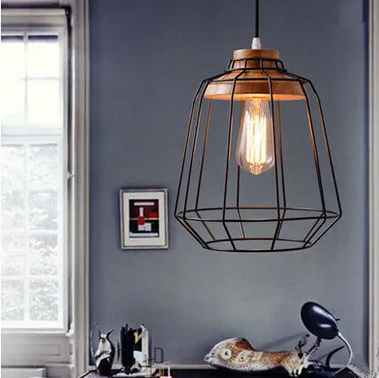 

Metal Retro Loft Style Industrial Vintage Pendant Lights,Wood Hanging Lamp For Home Lightings,Edison Lamparas Colgantes