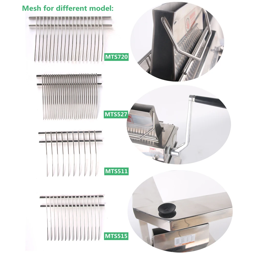 Stainless Steel Heavy Duty Manual Meat Tenderizer For Pork Steak With Support Frame 11*2 15*2 27*2 Knifes 5" Wide MTS5